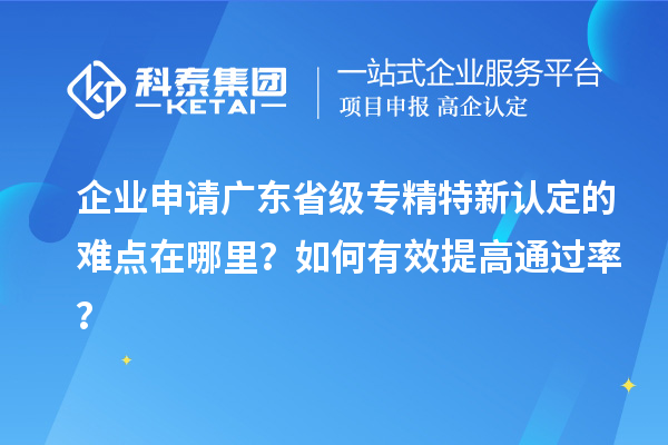 企業(yè)申請(qǐng)廣東省級(jí)專精特新認(rèn)定的難點(diǎn)在哪里？如何有效提高通過率？