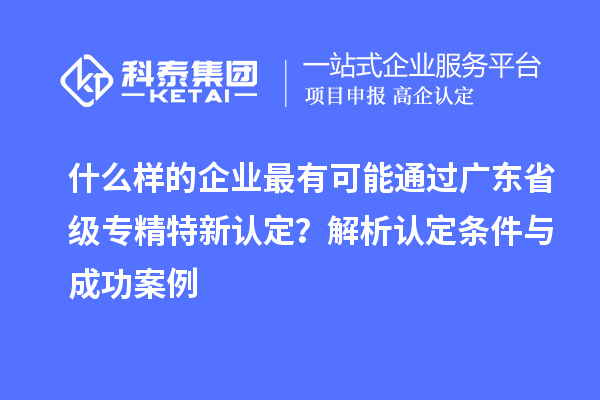 什么樣的企業(yè)最有可能通過廣東省級專精特新認(rèn)定？解析認(rèn)定條件與成功案例