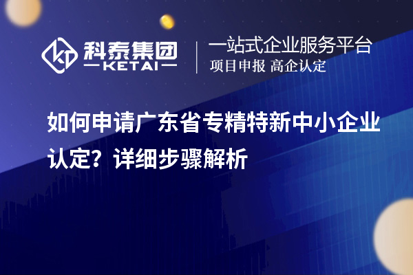 如何申請廣東省專精特新中小企業(yè)認(rèn)定？詳細(xì)步驟解析