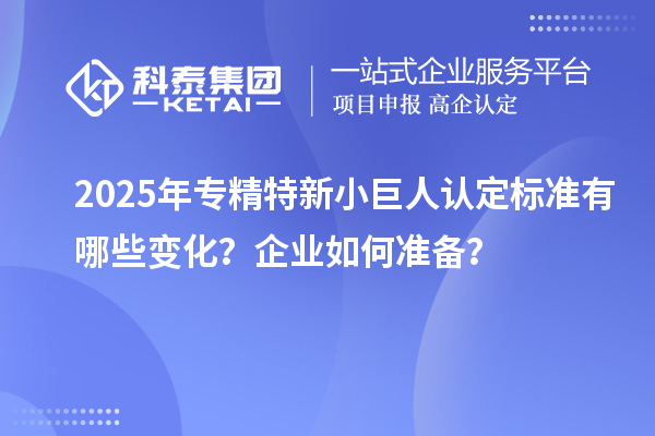 2025年專精特新小巨人認(rèn)定標(biāo)準(zhǔn)有哪些變化？企業(yè)如何準(zhǔn)備？
