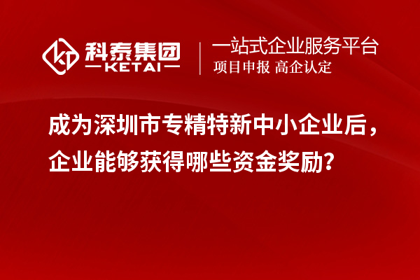 成為深圳市專精特新中小企業(yè)后，企業(yè)能夠獲得哪些資金獎勵？