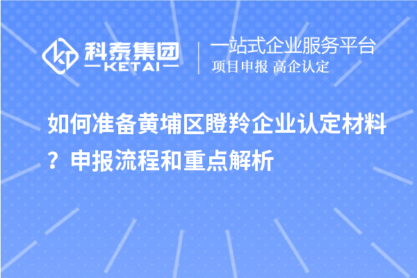 如何準(zhǔn)備黃埔區(qū)瞪羚企業(yè)認定材料？申報流程和重點解析