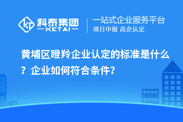 黃埔區(qū)瞪羚企業(yè)認定的標(biāo)準(zhǔn)是什么？企業(yè)如何符合條件？