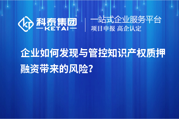 企業(yè)如何發(fā)現(xiàn)與管控知識產(chǎn)權(quán)質(zhì)押融資帶來的風(fēng)險？
