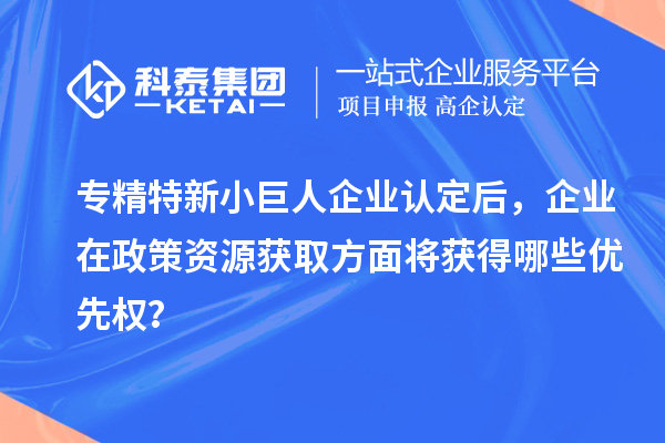 專精特新小巨人企業(yè)認定后，企業(yè)在政策資源獲取方面將獲得哪些優(yōu)先權(quán)？