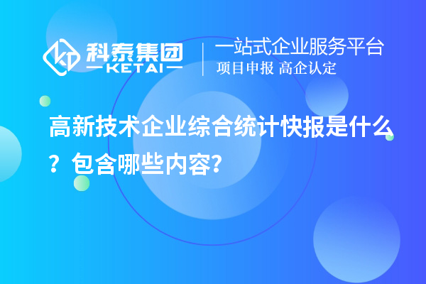 高新技術(shù)企業(yè)綜合統(tǒng)計快報是什么？包含哪些內(nèi)容？