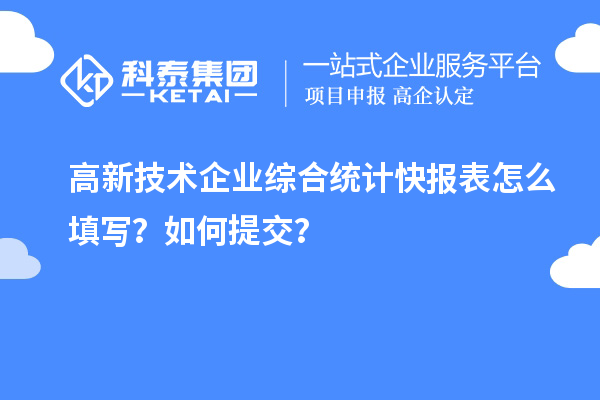 高新技術(shù)企業(yè)綜合統(tǒng)計快報表怎么填寫？如何提交？