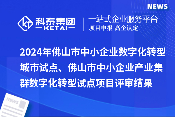 2024年佛山市中小企業(yè)數(shù)字化轉(zhuǎn)型城市試點、佛山市中小企業(yè)產(chǎn)業(yè)集群數(shù)字化轉(zhuǎn)型試點項目評審結(jié)果的公示