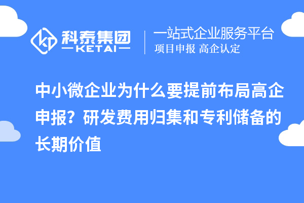 中小微企業(yè)為什么要提前布局高企申報(bào)？研發(fā)費(fèi)用歸集和專利儲備的長期價值