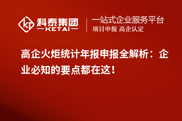 高企火炬統(tǒng)計年報申報全解析：企業(yè)必知的要點(diǎn)都在這！
