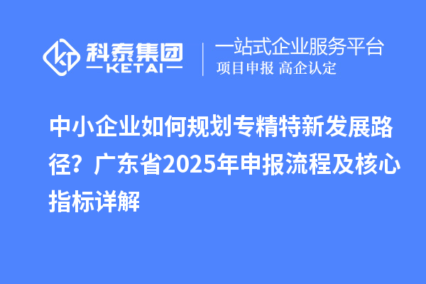 中小企業(yè)如何規(guī)劃專精特新發(fā)展路徑？廣東省2025年申報流程及核心指標詳解