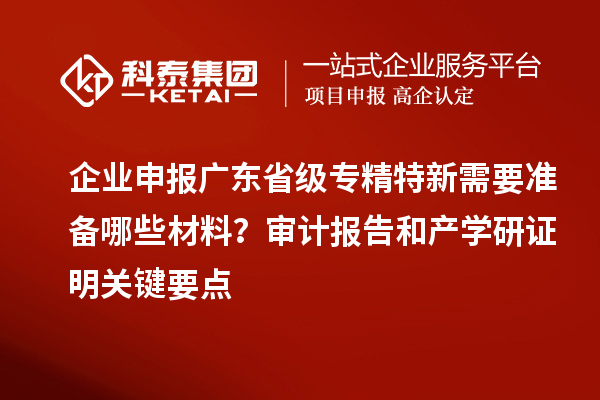 企業(yè)申報廣東省級專精特新需要準備哪些材料？審計報告和產學研證明關鍵要點