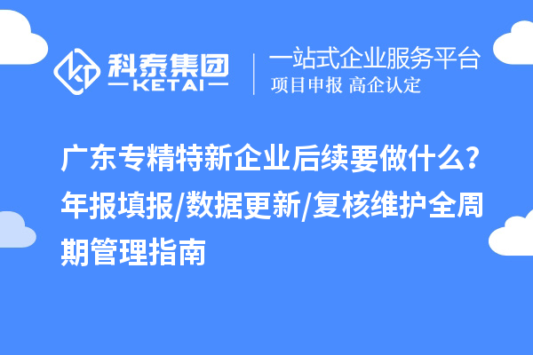 廣東專精特新企業(yè)后續(xù)要做什么？年報填報/數(shù)據(jù)更新/復核維護全周期管理指南