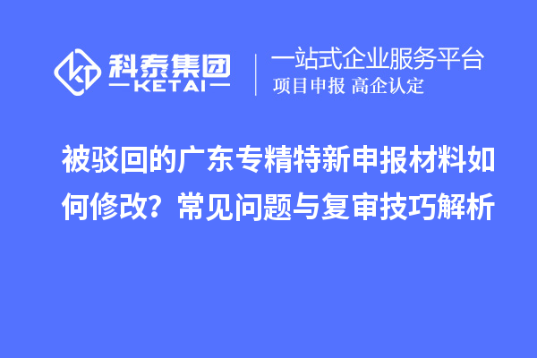 被駁回的廣東專精特新申報材料如何修改？常見問題與復(fù)審技巧解析