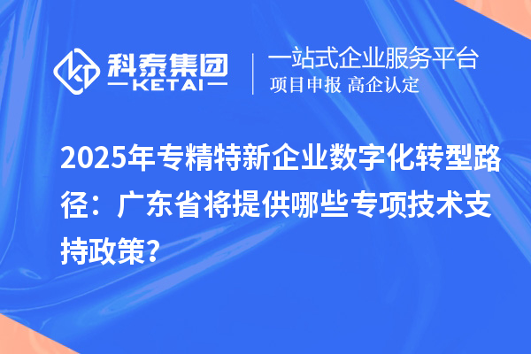 2025年專精特新企業(yè)數(shù)字化轉(zhuǎn)型路徑：廣東省將提供哪些專項(xiàng)技術(shù)支持政策？