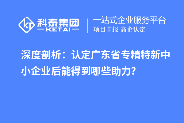 深度剖析：認(rèn)定廣東省專精特新中小企業(yè)后能得到哪些助力？