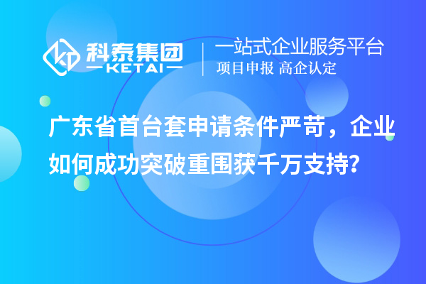 廣東省首臺套申請條件嚴苛，企業(yè)如何成功突破重圍獲千萬支持？
