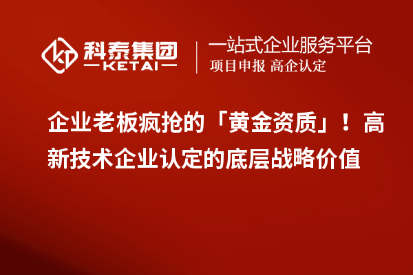 企業(yè)老板瘋搶的「黃金資質(zhì)」！高新技術企業(yè)認定的底層戰(zhàn)略價值
