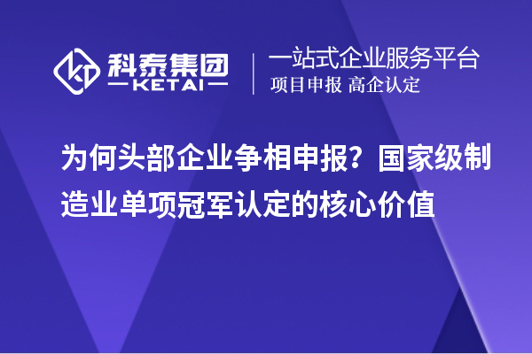 為何頭部企業(yè)爭(zhēng)相申報(bào)？國(guó)家級(jí)制造業(yè)單項(xiàng)冠軍認(rèn)定的核心價(jià)值
