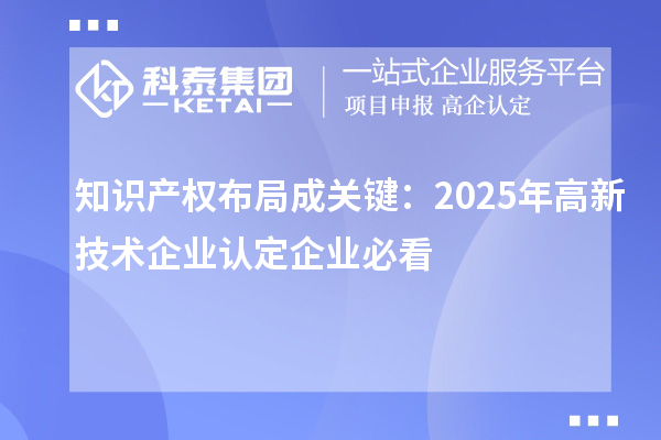 知識(shí)產(chǎn)權(quán)布局成關(guān)鍵：2025年高新技術(shù)企業(yè)認(rèn)定企業(yè)必看