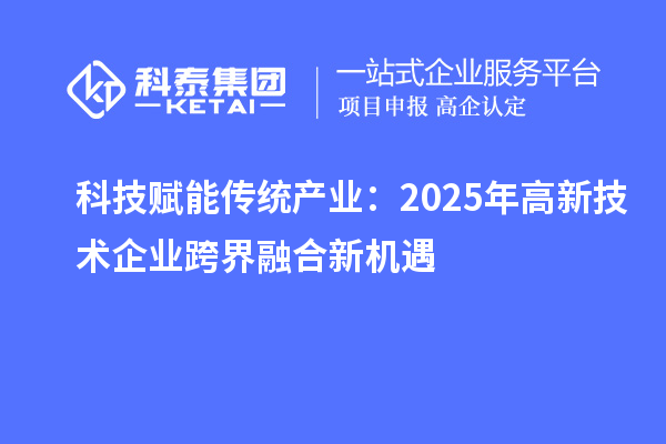 科技賦能傳統(tǒng)產(chǎn)業(yè)：2025年高新技術企業(yè)跨界融合新機遇