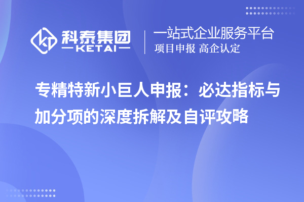 <a href=http://m.donghuashan.cn/fuwu/zhuanjingtexin.html target=_blank class=infotextkey>專精特新小巨人申報(bào)</a>：必達(dá)指標(biāo)與加分項(xiàng)的深度拆解及自評(píng)攻略