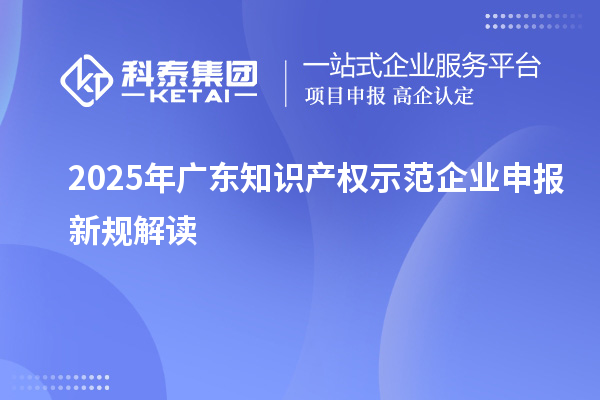 2025年廣東知識(shí)產(chǎn)權(quán)示范企業(yè)申報(bào)新規(guī)解讀