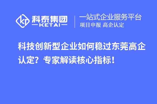 科技創(chuàng)新型企業(yè)如何穩(wěn)過(guò)東莞高企認(rèn)定？專家解讀核心指標(biāo)！