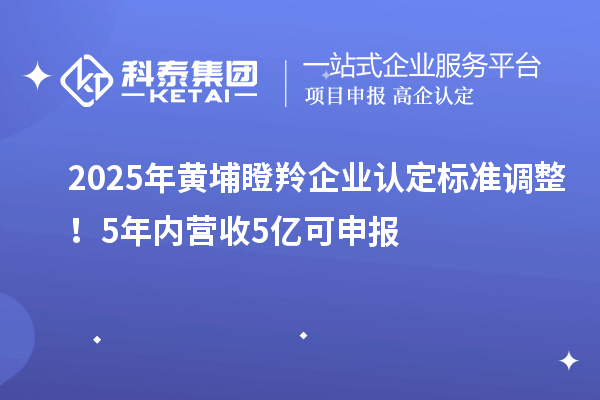 2025年黃埔瞪羚企業(yè)認(rèn)定標(biāo)準(zhǔn)調(diào)整！5年內(nèi)營(yíng)收5億可申報(bào)