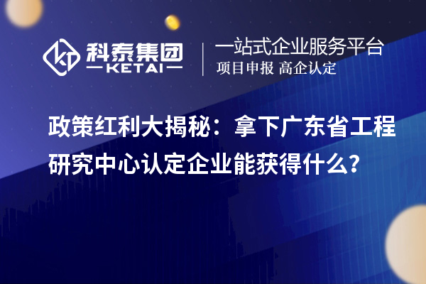 政策紅利大揭秘：拿下廣東省工程研究中心認定企業(yè)能獲得什么？