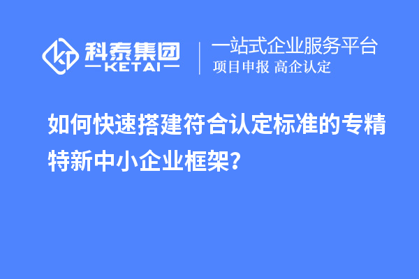 如何快速搭建符合認定標準的專精特新中小企業(yè)框架？