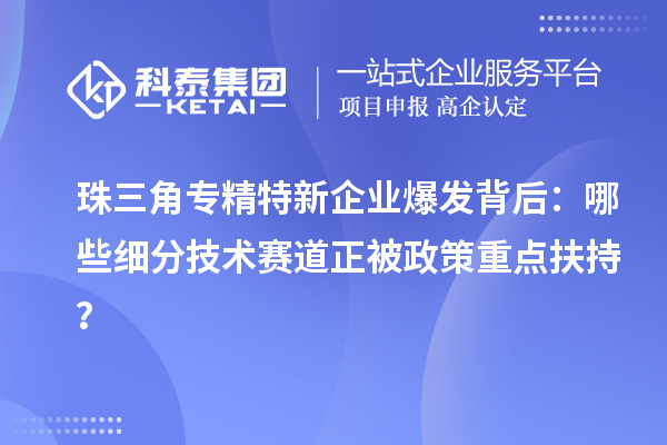 珠三角專精特新企業(yè)爆發(fā)背后：哪些細(xì)分技術(shù)賽道正被政策重點(diǎn)扶持？