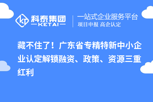 藏不住了！廣東省專精特新中小企業(yè)認(rèn)定解鎖融資、政策、資源三重紅利