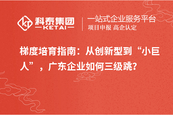 梯度培育指南：從創(chuàng)新型到“小巨人”，廣東企業(yè)如何三級(jí)跳？