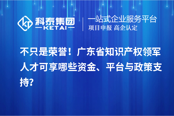 不只是榮譽！廣東省知識產(chǎn)權(quán)領(lǐng)軍人才可享哪些資金、平臺與政策支持？