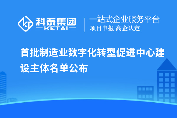 首批制造業(yè)數(shù)字化轉(zhuǎn)型促進中心建設(shè)主體名單公布