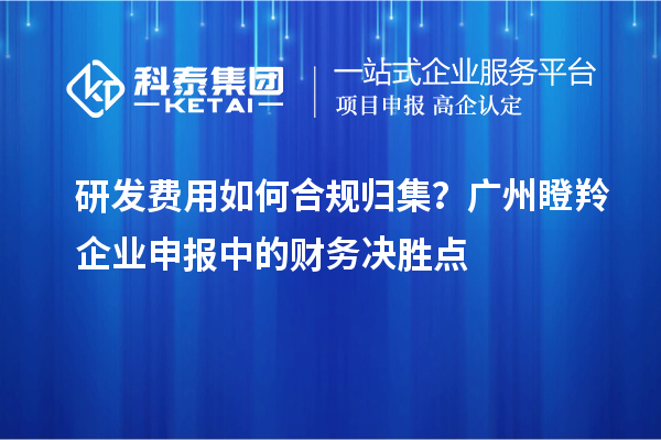 研發(fā)費(fèi)用如何合規(guī)歸集？廣州瞪羚企業(yè)申報中的財務(wù)決勝點