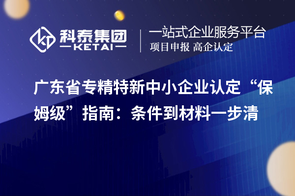 廣東省專精特新中小企業(yè)認定 “保姆級” 指南：條件到材料一步清