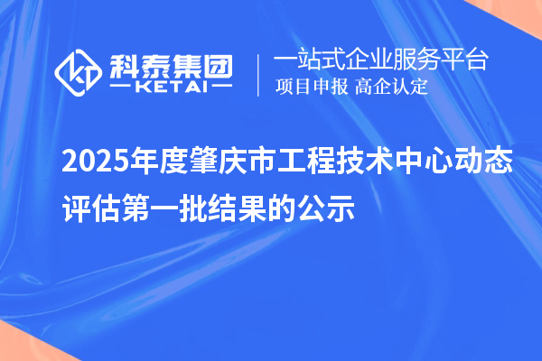 2025年度肇慶市工程技術(shù)中心動(dòng)態(tài)評(píng)估第一批結(jié)果的公示