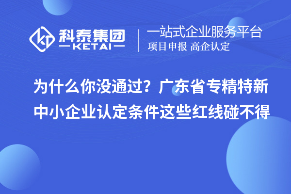 為什么你沒通過？廣東省專精特新中小企業(yè)認(rèn)定條件這些紅線碰不得