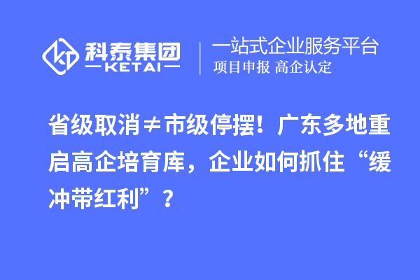省級取消≠市級停擺！廣東多地重啟高企培育庫，企業(yè)如何抓住“緩沖帶紅利”？