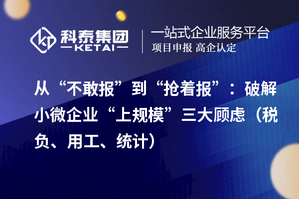 從“不敢報(bào)”到“搶著報(bào)”：破解小微企業(yè)“上規(guī)模”三大顧慮（稅負(fù)、用工、統(tǒng)計(jì)）